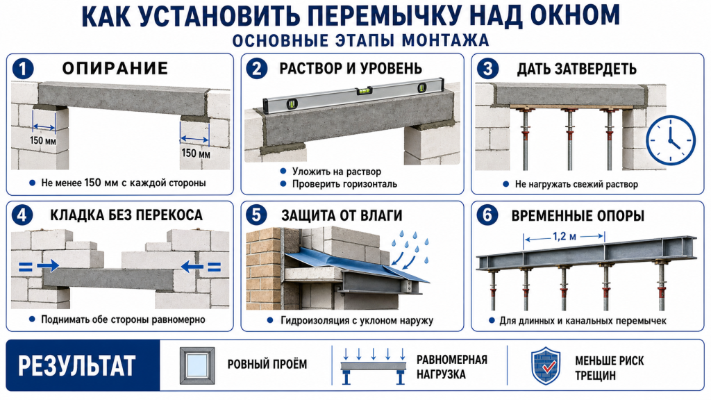 Перемычка над окнами своими руками